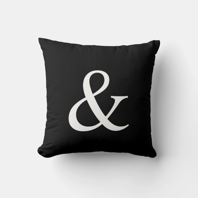 Modern Minimalist Black and White Ampersand  Kudde (Framsida)