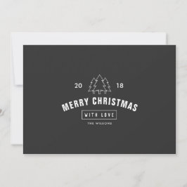 Modern Minimalist Black and White Logo Christmas Julkort