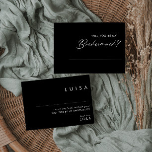 Modern minimalist   Black Bridesmaid Frieri kort