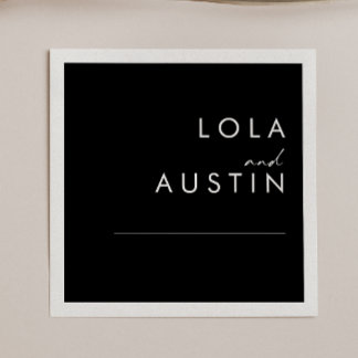 Modern minimalist | Black Bröllop Napkins Pappersservett