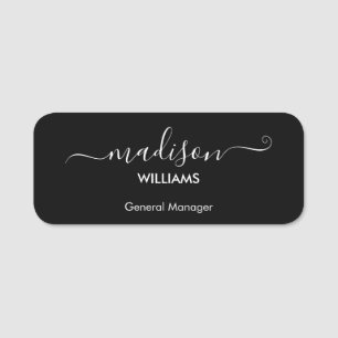Modern minimalist Black Company Employee Namnbricka