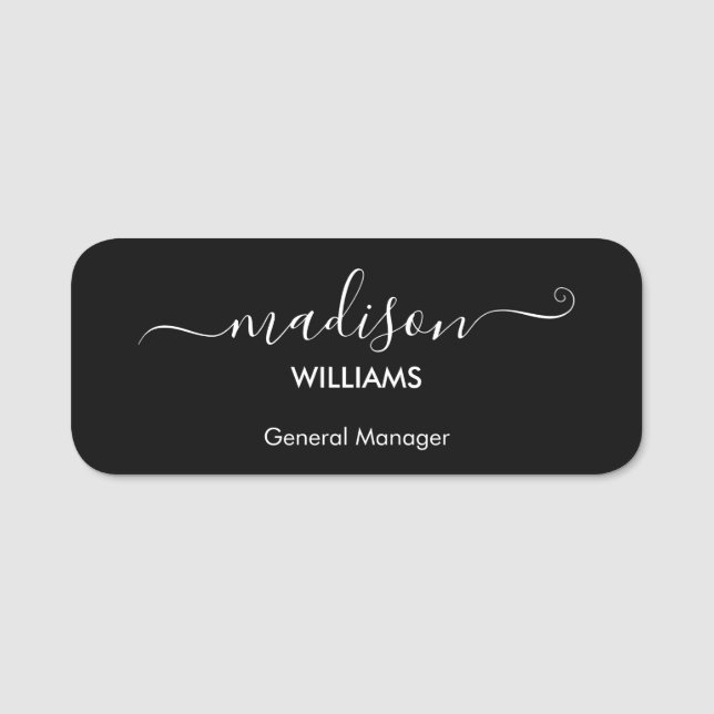 Modern minimalist Black Company Employee Namnbricka (Framsida)