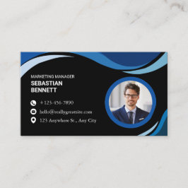 Modern Minimalist Black Custom Visitkort