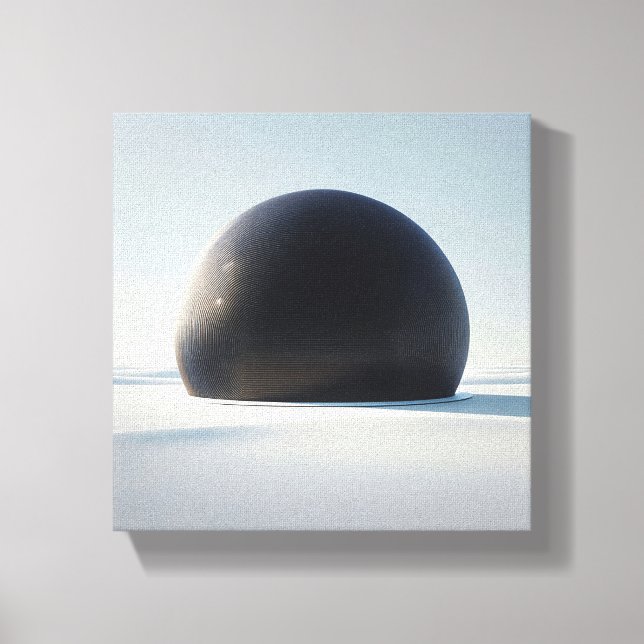 Modern Minimalist Black Dome Art - Abstract Futuri Canvastryck (Framsida)