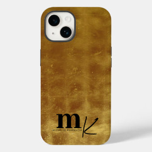 Modern minimalist Black Gold Foil Monogram