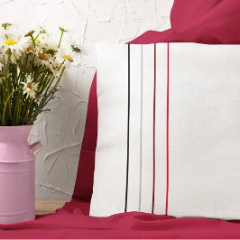 Modern minimalist Black Grått Red Linjer Kudde