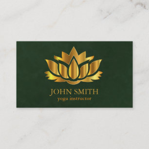 Modern Minimalist Black Guld Lotus Yoga-instruktör Visitkort