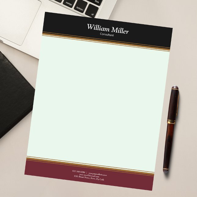 Modern minimalist Black Maroon Rand Anteckningsblock (Skapare uppladdad)