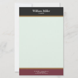 Modern minimalist Black Maroon Rand Brevpapper