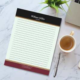 Modern minimalist Black Maroon Rand Lining Anteckningsblock
