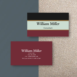 Modern minimalist Black Maroon Rand Visitkort