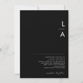 Modern minimalist | Black Monogram Bröllop Inbjudningar
