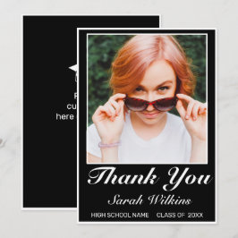 Modern minimalist Black Studenten Photo Tack Kort