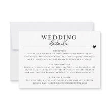 Modern Minimalist Black White Bröllop-informations