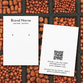 Modern Minimalist Black White Jewelry Display Card Visitkort