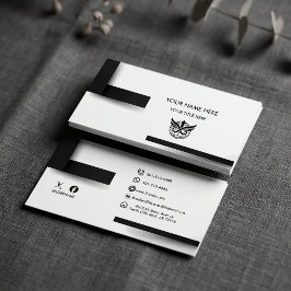 Modern Minimalist Black & White Logo Business Card Visitkort