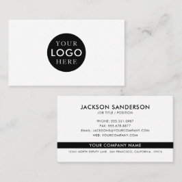 Modern Minimalist Black White Logo Professional Visitkort