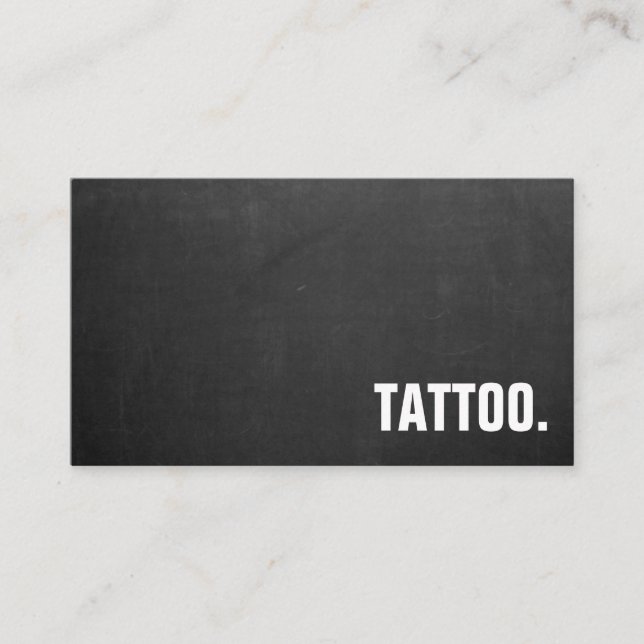 Modern Minimalist Blackboard Tattoo Professional B Visitkort (Framsida)