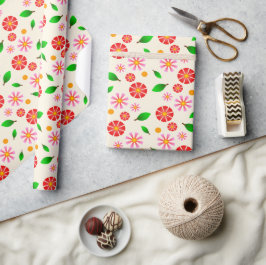 Modern minimalist blomster Mönster kräm Presentpapper