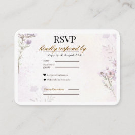 Modern minimalist blomster-RSVP-kort | Lavendelros Tilläggskort