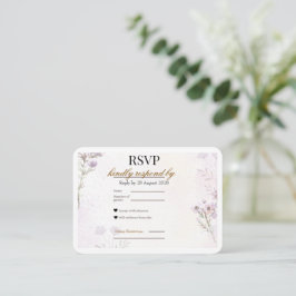 Modern minimalist blomster-RSVP-kort | Lavendelros Tilläggskort