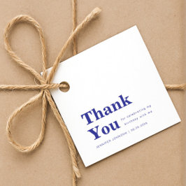 Modern Minimalist Blue Birthday Gåvor Etiketter