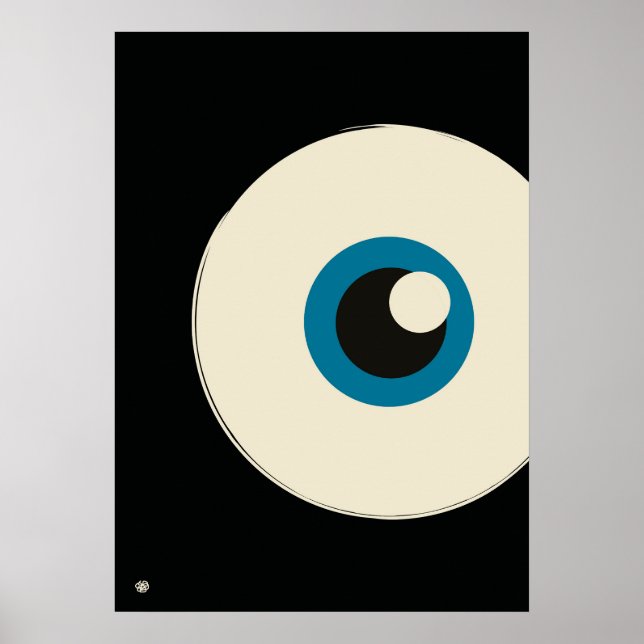 Modern Minimalist Blue Eye Abstract Art  Poster (Framsidan)