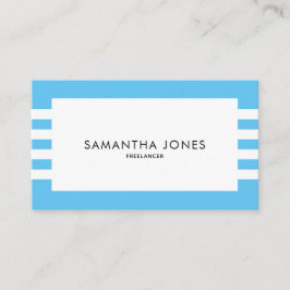 Modern minimalist Blue White Rand Freelancer Visitkort