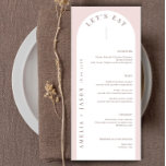 Modern minimalist Bohemian Arch Menu Meny<br><div class="desc">Designat för att samordna med vår moderna Boho Arch-samling har det här moderna menykortet trendiget och den populära bågen på en beige rosa färg-bakgrund med skriptteckensnitt. Om du vill göra en mer avancerad anpassning av den här designen, t.ex. ändra layout, teckensnitt eller storlek text, klickar du på knappen "CUSTOMIZE" ovan....</div>