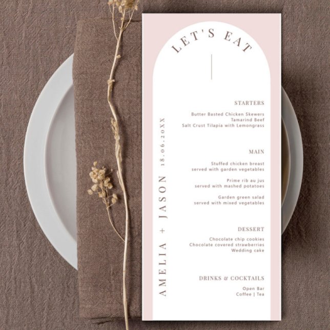 Modern minimalist Bohemian Arch Menu Meny (Skapare uppladdad)