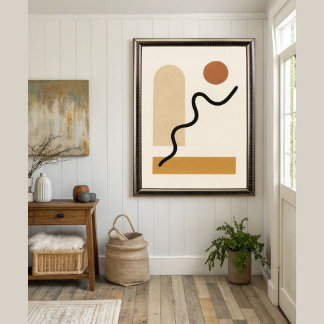 Modern minimalist Boho Abstrakt Wall Art Earthy Poster
