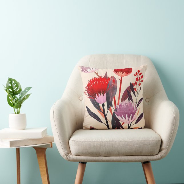 Modern Minimalist Boho Blommig Botanisk Kudde (Stol)