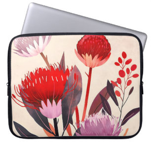 Modern minimalist boho blomster botanisk laptop fodral