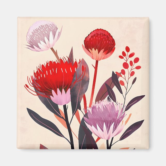 Modern minimalist boho blomster botanisk magnet (Framsidan)