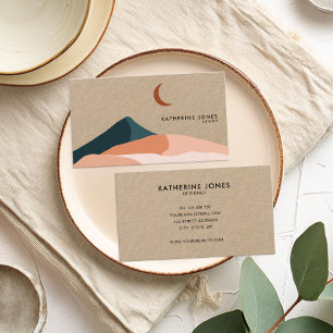 Modern Minimalist Boho Chic Kraft Visitkort