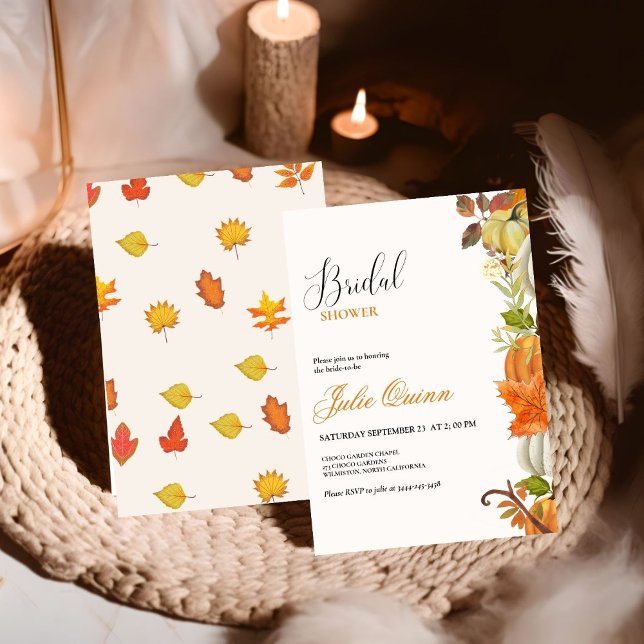 Modern Minimalist Boho Fall Pumpkin-Möhippa Inbjudningar (Skapare uppladdad)