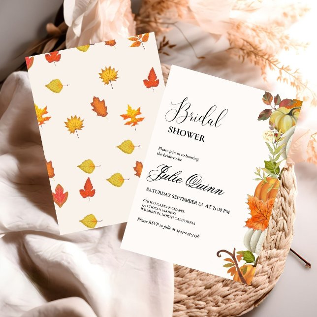 Modern Minimalist Boho Fall Pumpkin-Möhippa Inbjudningar (Skapare uppladdad)
