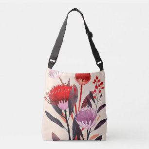 Modern minimalist boho floral botanisk axelväska