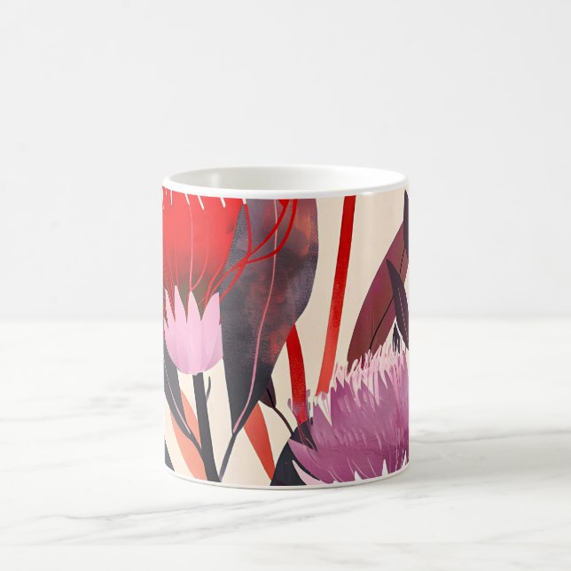 Modern minimalist boho floral botanisk kaffemugg (Center)