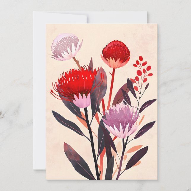 Modern minimalist boho floral botanisk meddelande (Framsida)