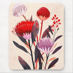 Modern minimalist boho floral botanisk musmatta