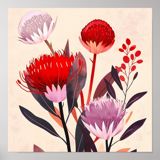 Modern minimalist boho floral botanisk poster (Framsidan)