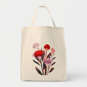 Modern minimalist boho floral botanisk tygkasse