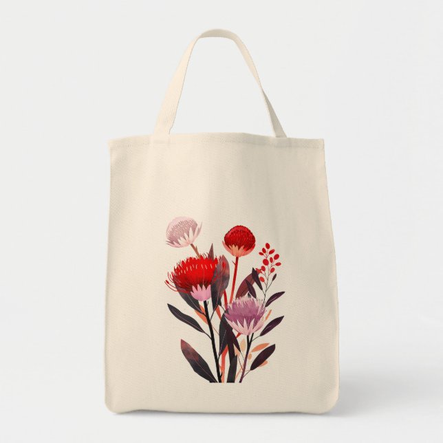 Modern minimalist boho floral botanisk tygkasse (Framsidan)