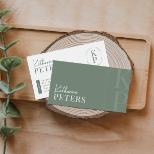 Modern Minimalist Boho Olive Visitkort