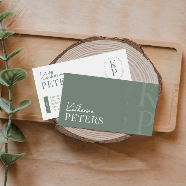 Modern Minimalist Boho Olive Visitkort (Skapare uppladdad)