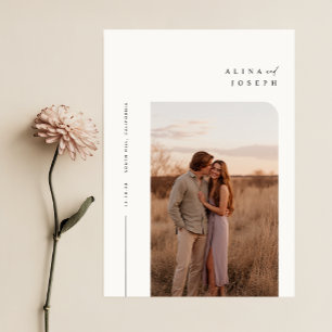 Modern minimalist Boho Photo Bröllop Inbjudningar