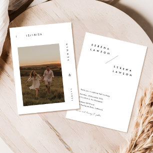 Modern minimalist Boho Photo Bröllop Inbjudningar