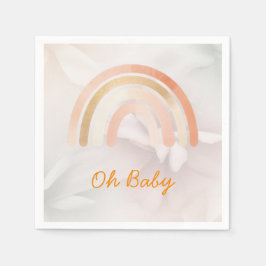 Modern minimalist Boho Rainbow Baby Shower Pappersservett