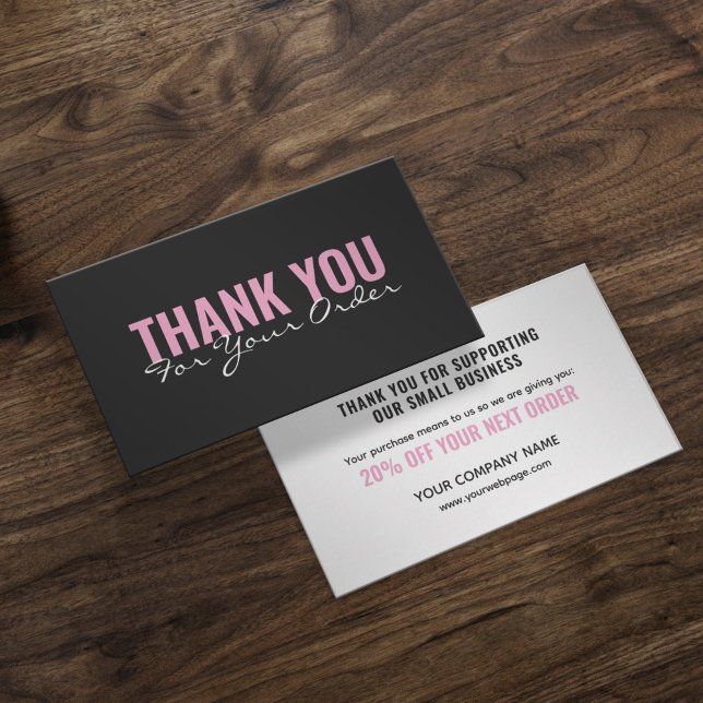 Modern minimalist bold Thank You card Visitkort (Skapare uppladdad)